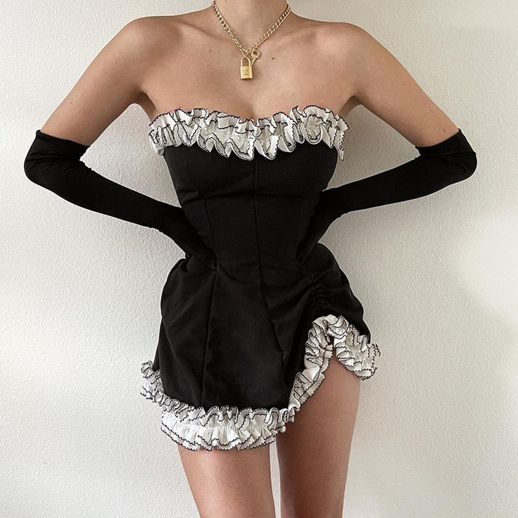 Irregular Strapless Homecoming Dress Sexy Cocktail Dress (ZD11390)