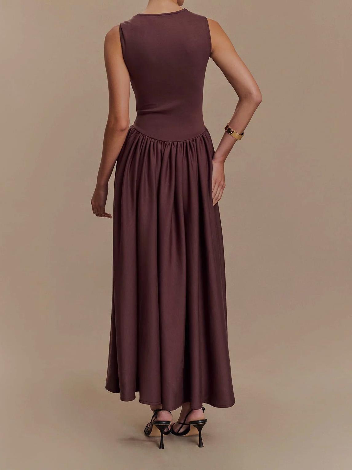 SHARON Midi Dress Cacao Brown