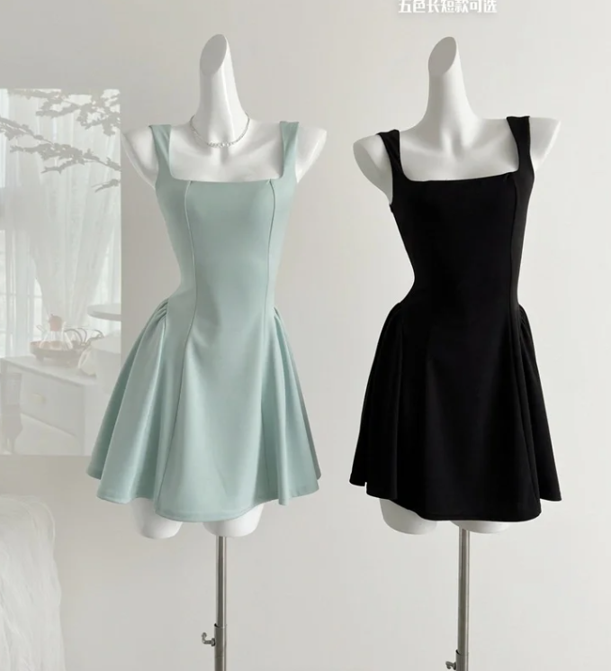Simple White Square Neckline A Line Homecoming Dress Short Vacation Dress - View 3 | VelvetHem