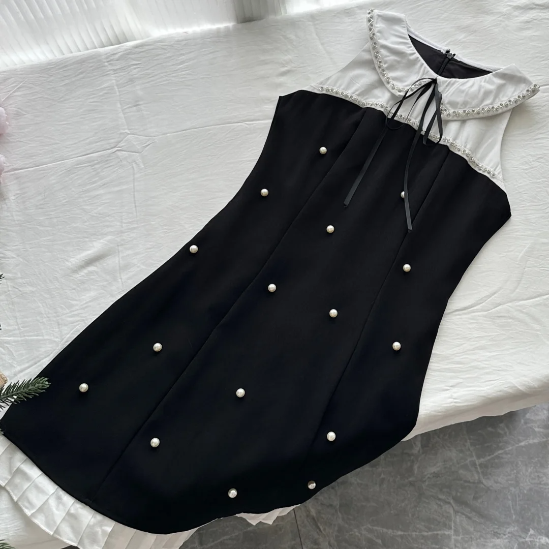 Pretty Black Sleeveless A Line Mini Birthday Dress Holiday Dress - View 5 | VelvetHem