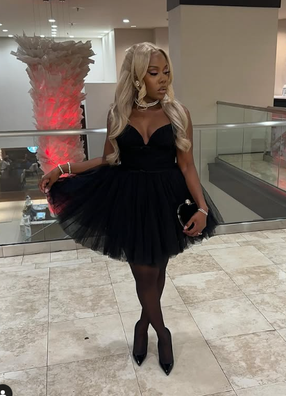 Simple Black Tulle A Line Homecoming Dress Cocktail Dress - View 3 | VelvetHem