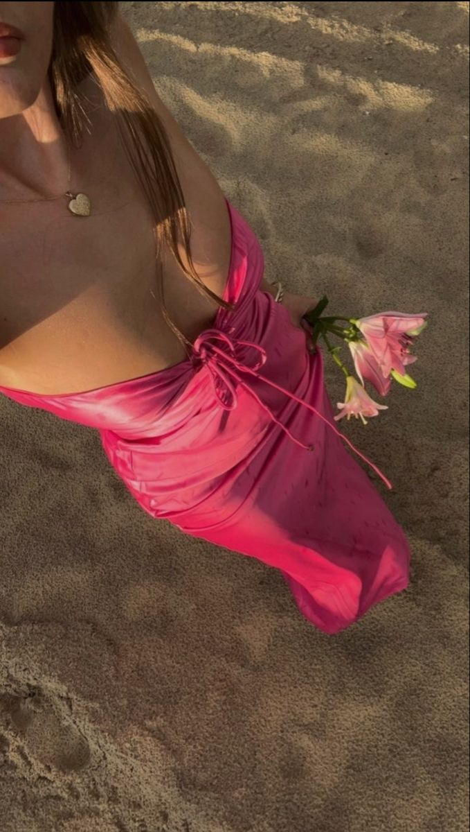 Sexy Pink Strapless Sheath Satin Evening Dress Long Party Prom Dress - VelvetHem