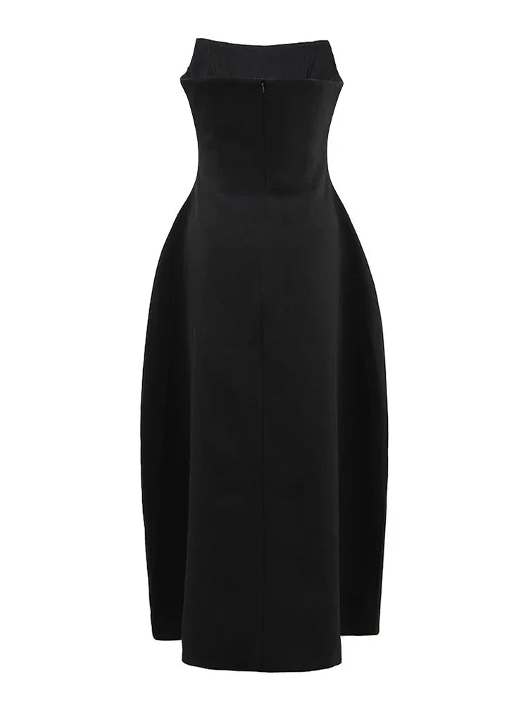 Diamonds Black Crystal Pearl Mini Midi Dress