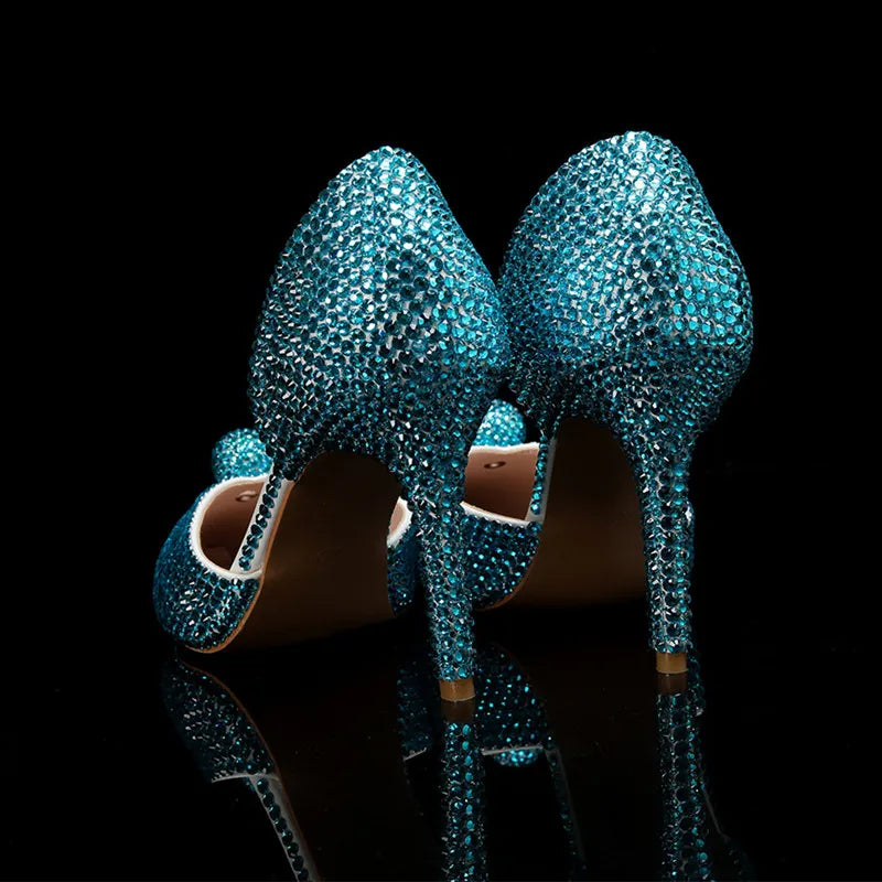 Luxury Handmade All Rhinestones Women Pumps Runway style Spring Summer Fashion Wedding Thin High Heels Lady Party Banquet Shoes
