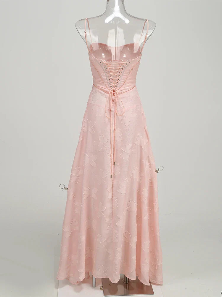 Long Sleeve Formal Deep V - Neck Evening Prom Gown