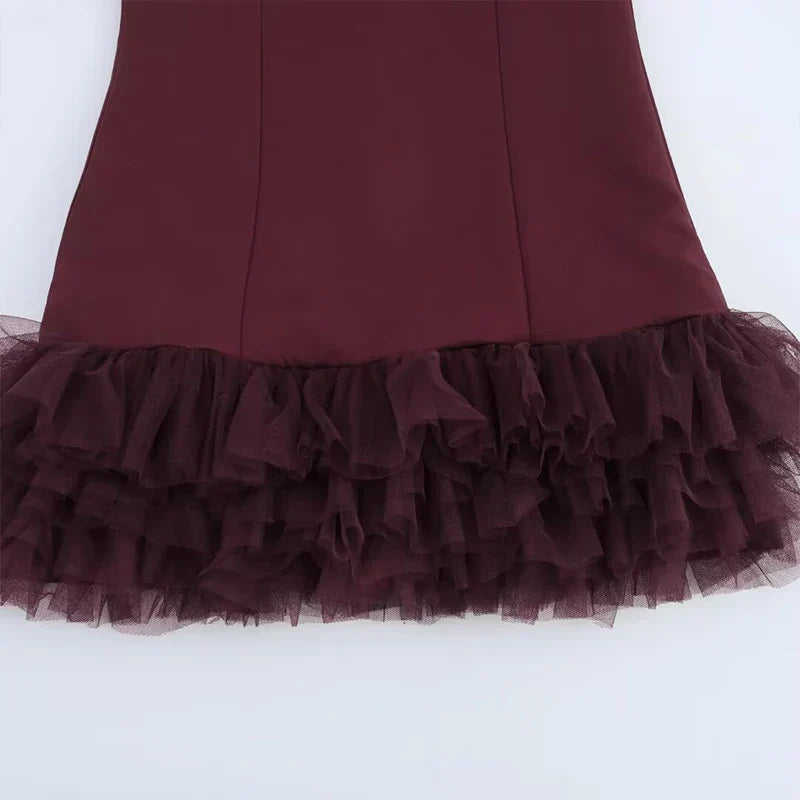 Long Sleeve Slim Sequins Feather Dress