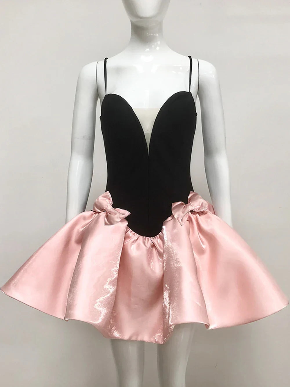 Candy Bow Decoration Bubble A - Line Mini Dress