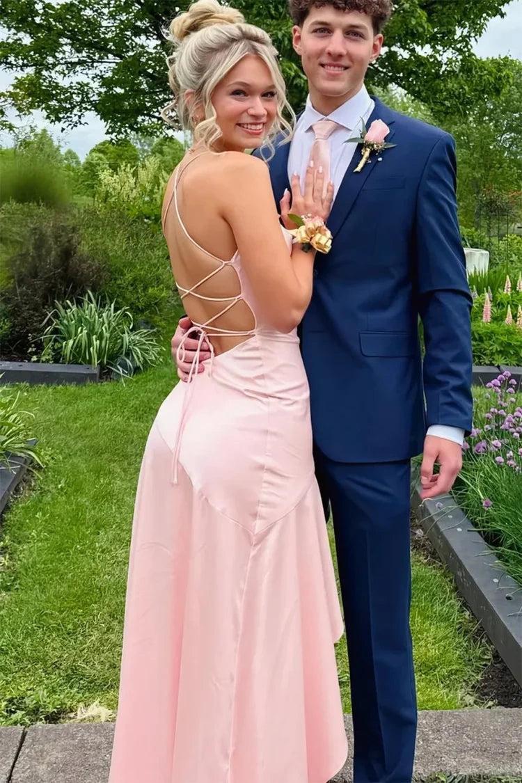Suzhoufashion Satin Spaghetti Straps Aqua Blue Long Prom Dress With Ruffles Formal Evening Gown