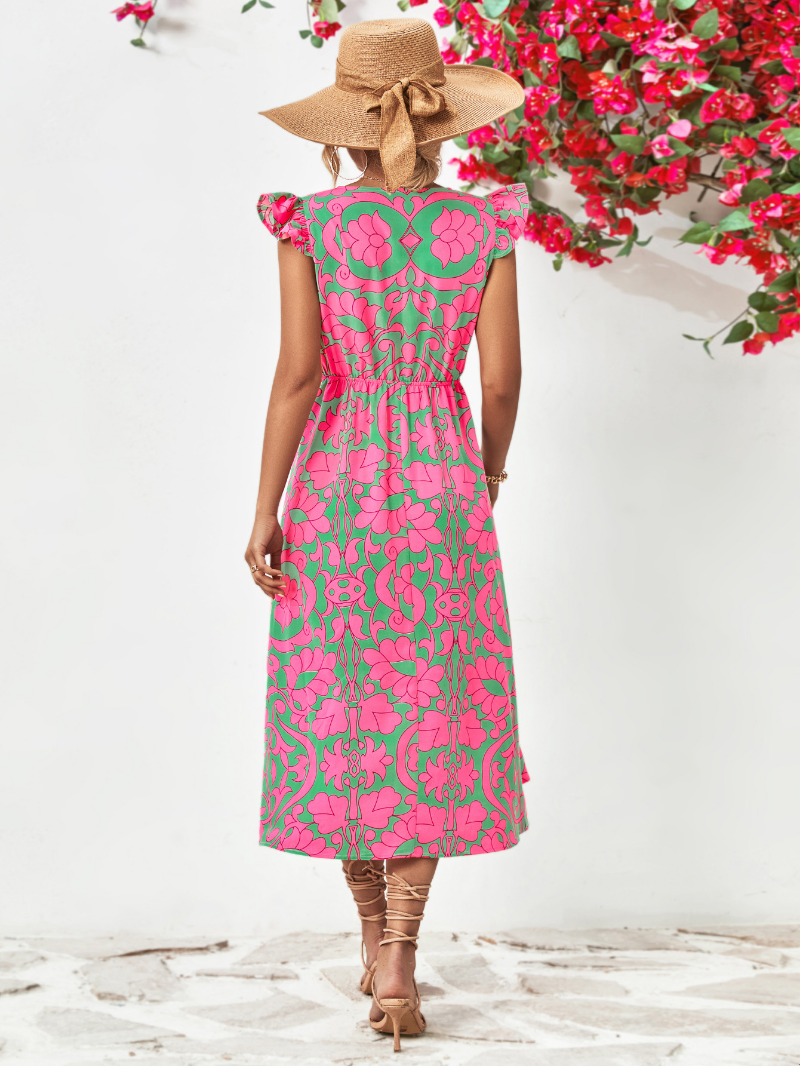 Oriana Printed Midi Dress for Women Light Breezy Style