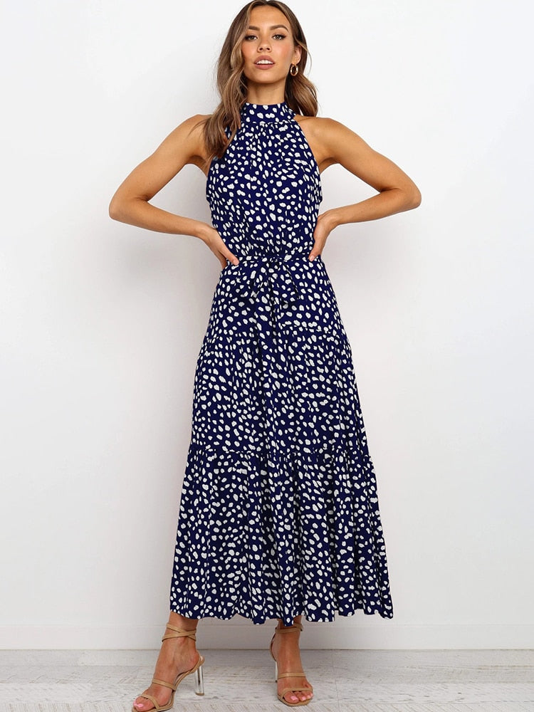 Manuela Aesthetic Summer Dress with Polka Dot Print Shine Into Chic Silhouette Collection