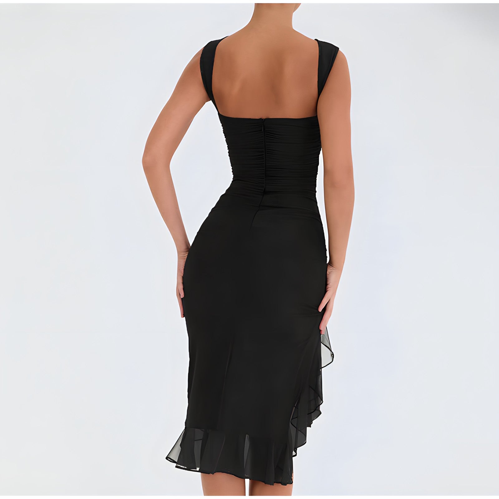 Penelope Effortless Midi Dress with Ruffles Boutique Collection