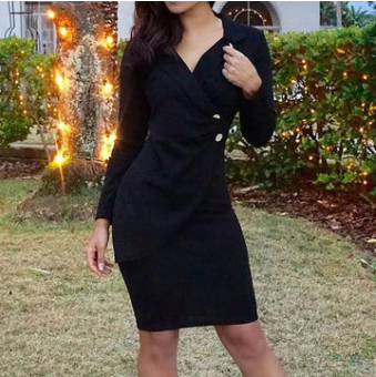 Xochitl Effortless Cocktail Dress with Buttons Evening Wear Edit