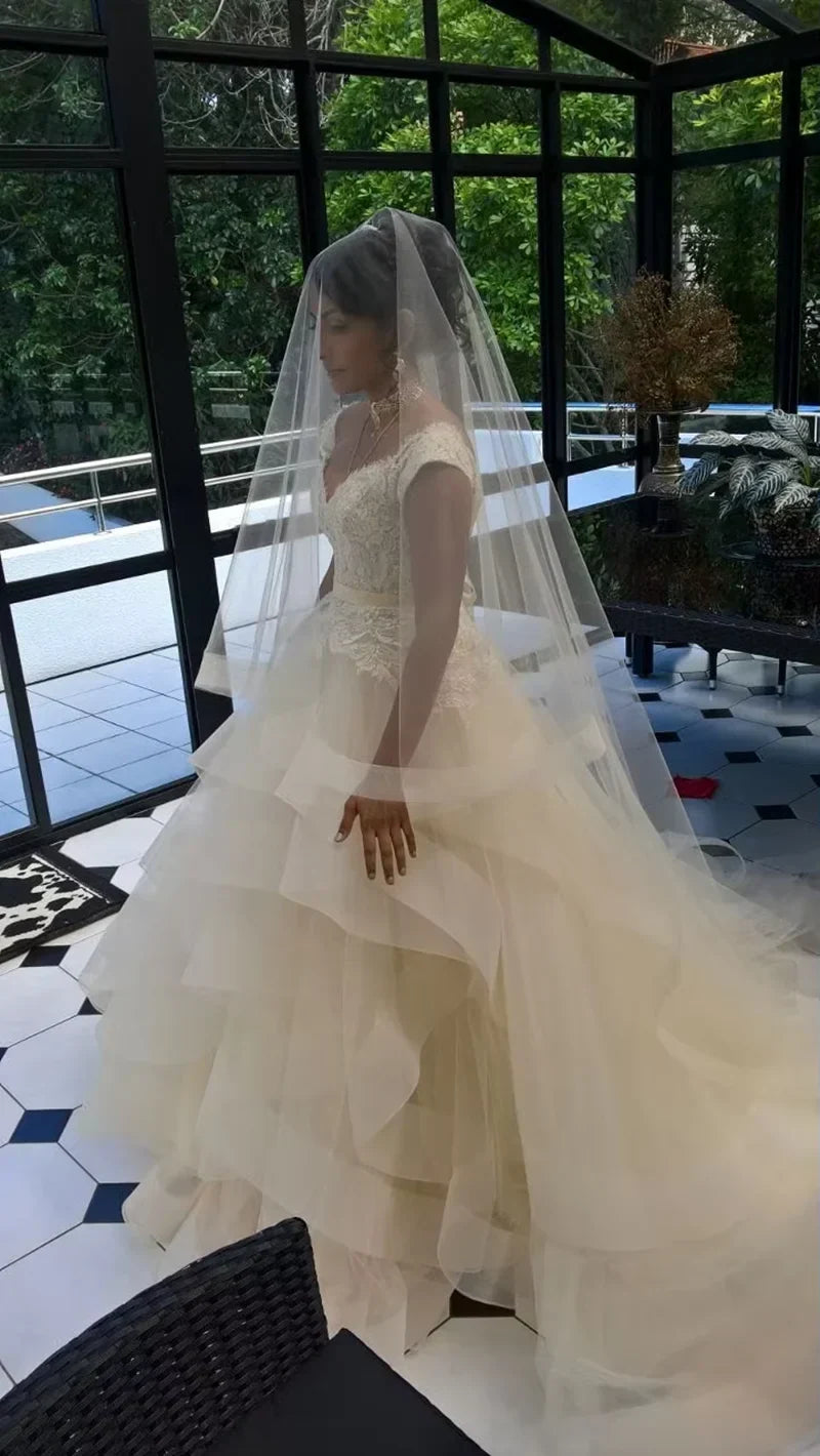 Cathedral length 3 meters bridal veil with horsehair trim drop veil 1 layer wedding veil no comb in white,ivory, champagne 300cm