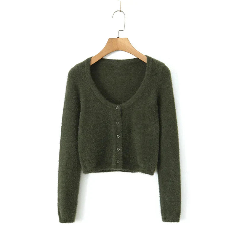 Knitted Cardigan With Camisole Dress Two - piece Set