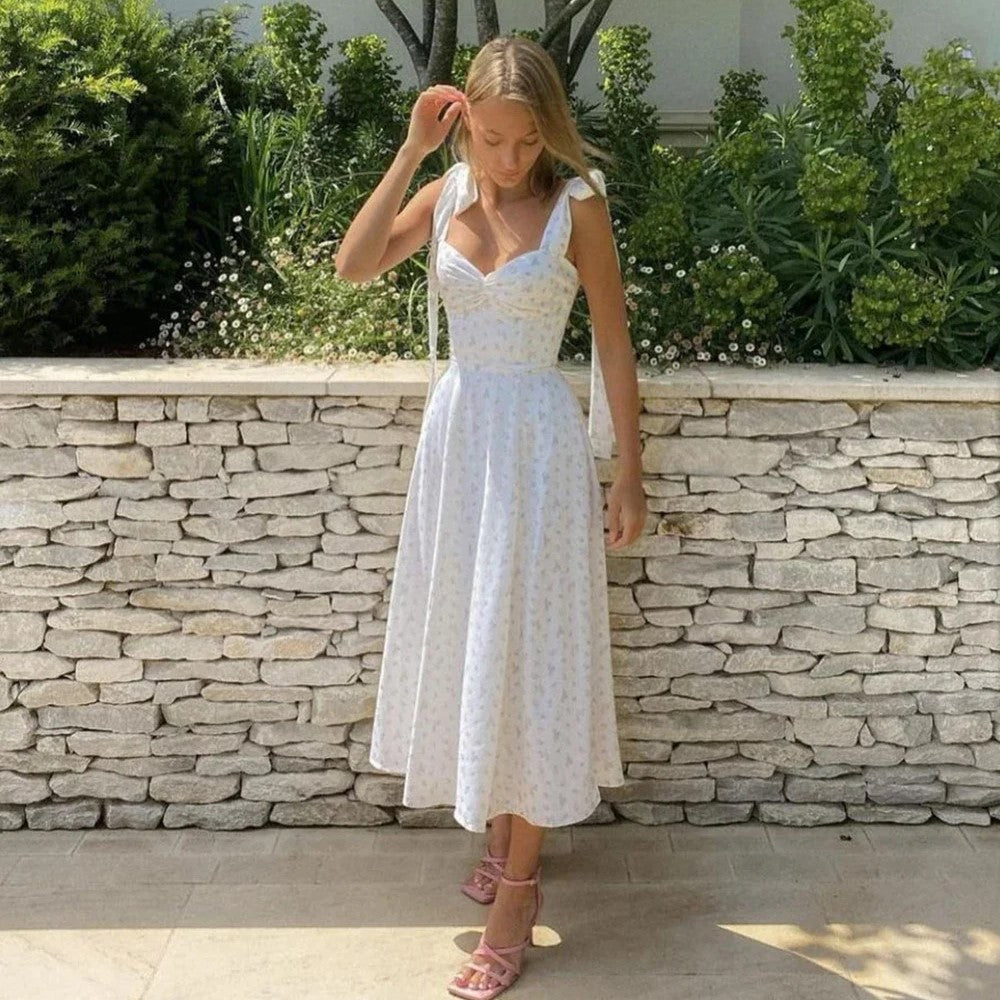 Genoveva Statement Midi Summer Dress with Daisy Print Boutique Collection