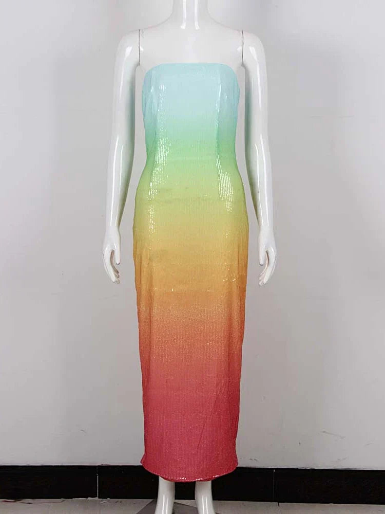 Sequin Ombre Midi Dress