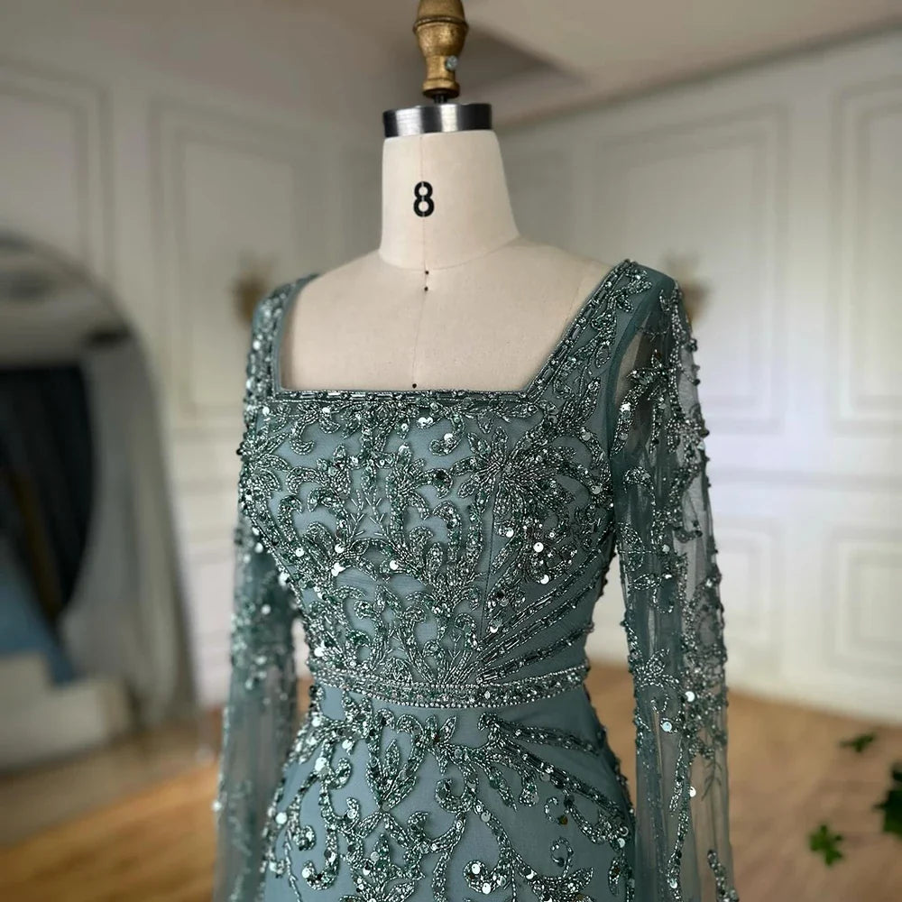 Zapdress 2026 Dubai Pink Mermaid Long Evening Dress with Beaded Cape Gown for Wedding Occasion DLA72400A Customized (ZD17244)