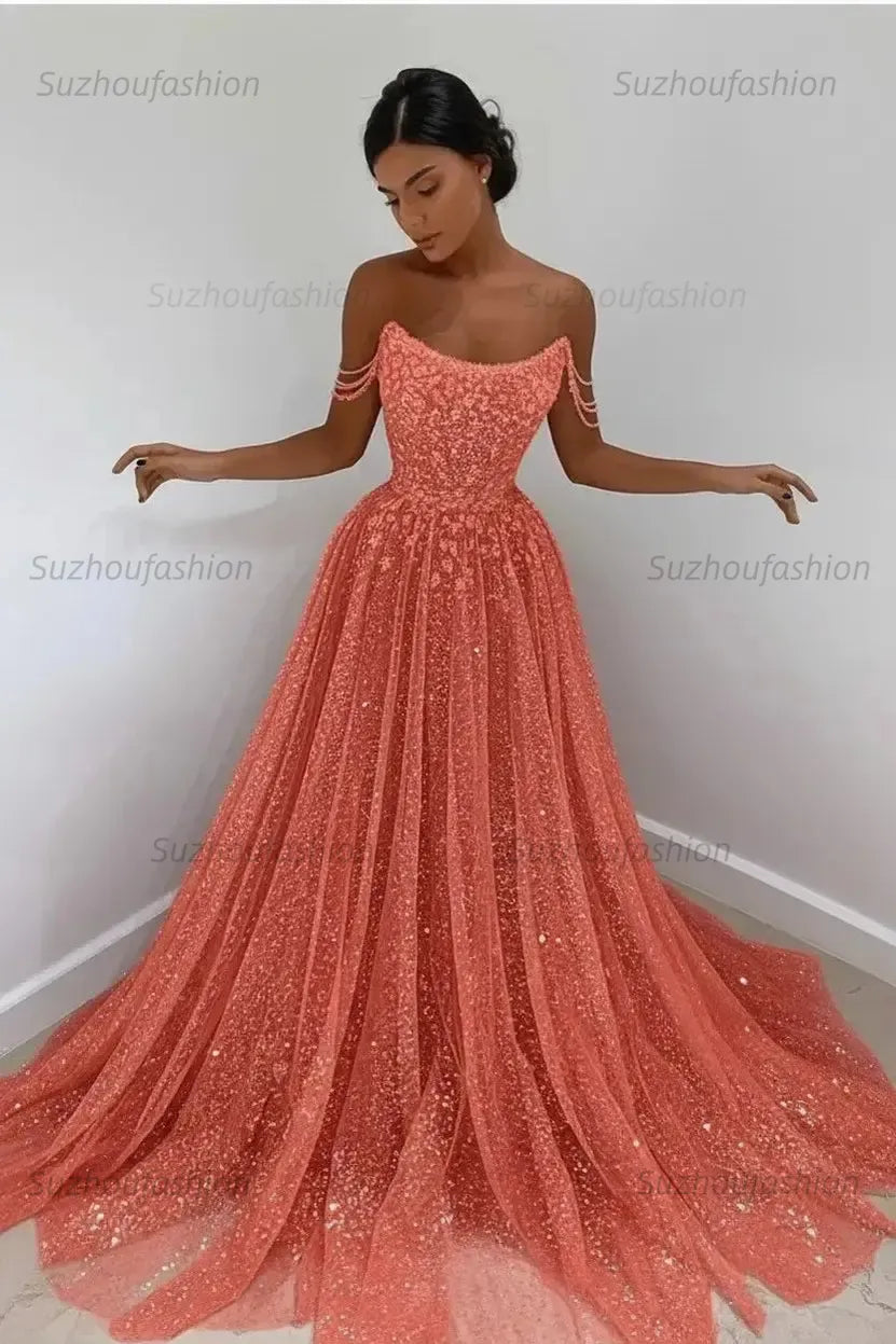 Elegant Sleeveless Blue Lace Prom Dress Long