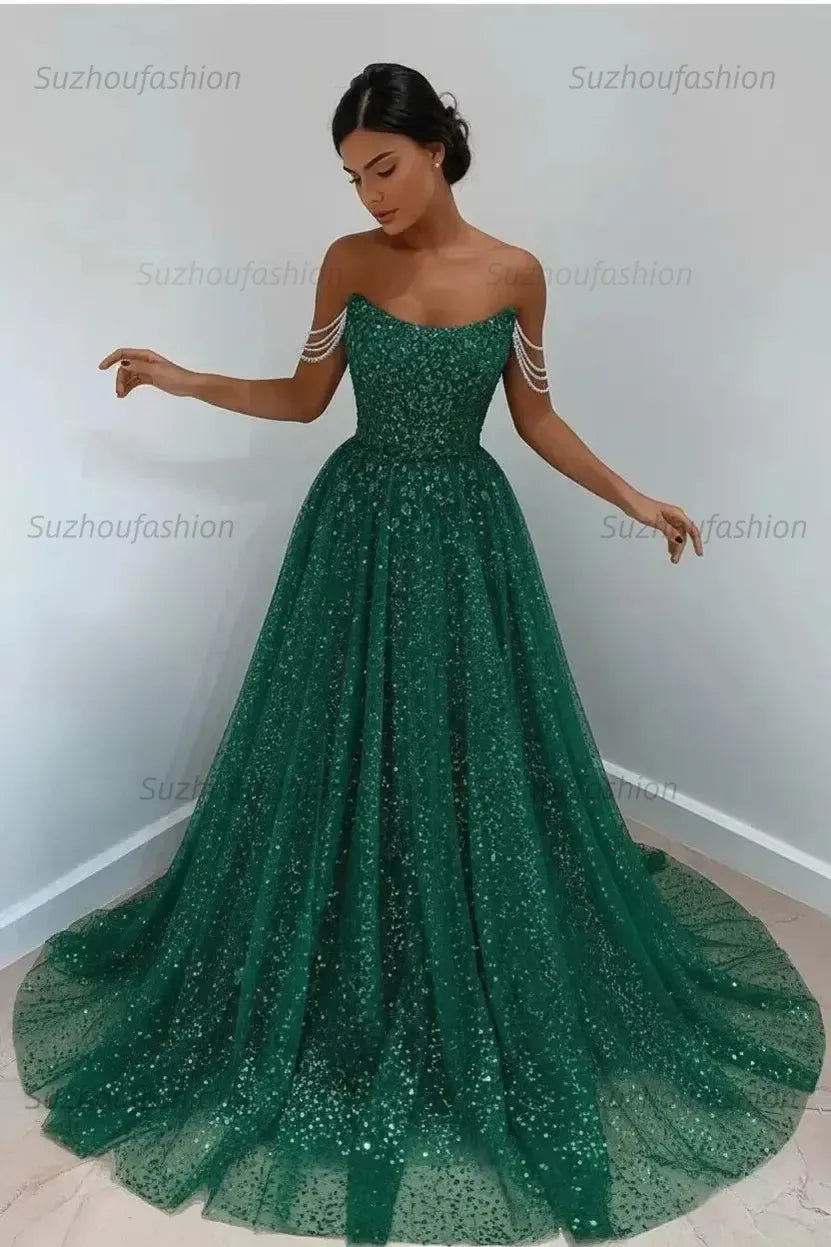 Elegant Sleeveless Blue Lace Prom Dress Long