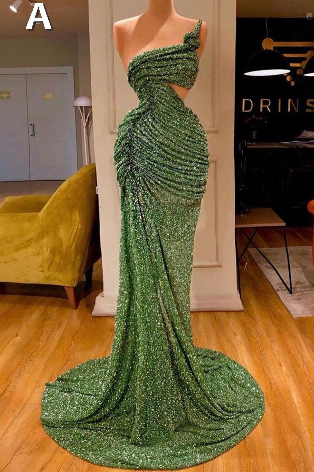 Sexy Long Mint Green Sequins Prom Dress Mermaid