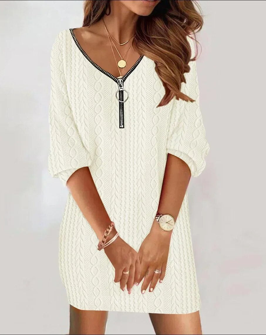 Neva Dress with Zipper for Women Timeless Daily Style