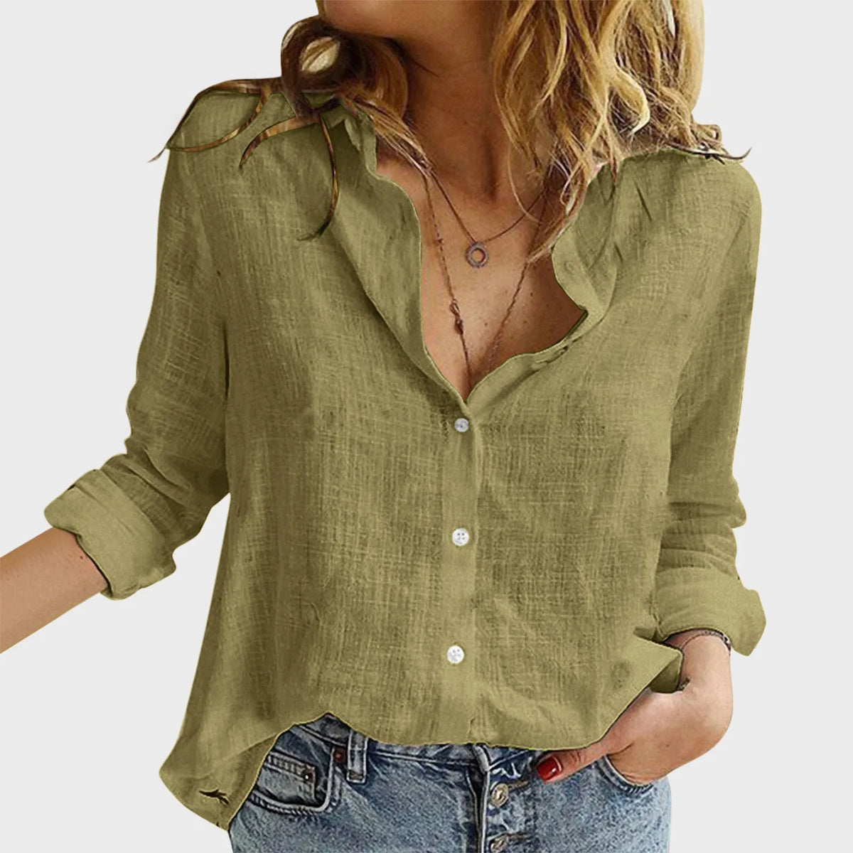 Dressy Casual Loose Button Lapel Blouse - VelvetHem