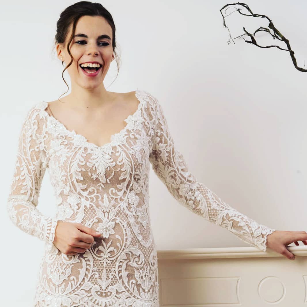 Sheath Lace Long Sleeves Beach Wedding Dress Online