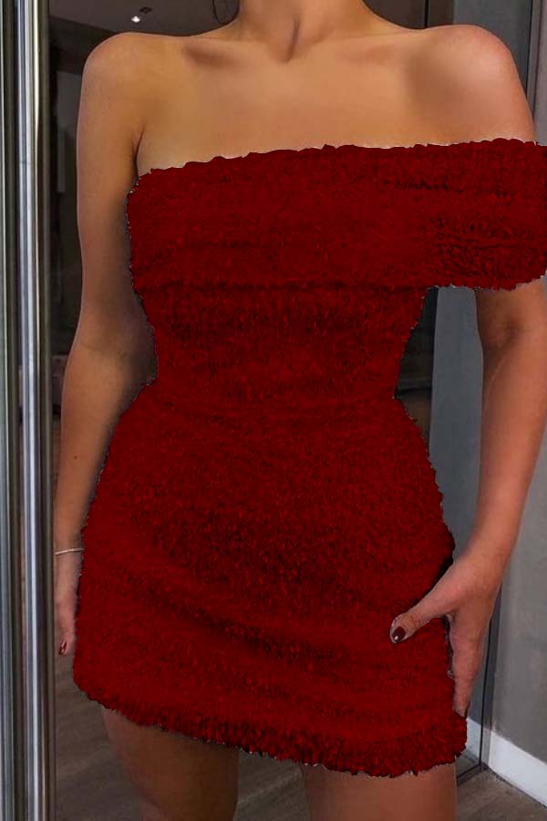 Shinning White Sequins One Shoulder Strapless Sleeveless Short Homecoming Dress