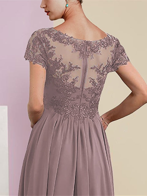 Short Sleeve A Line Jacket Dress for the Mother of the Bride