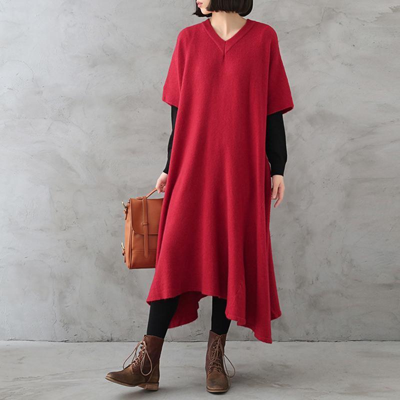 Short Sleeve Pure Color Knit Dress