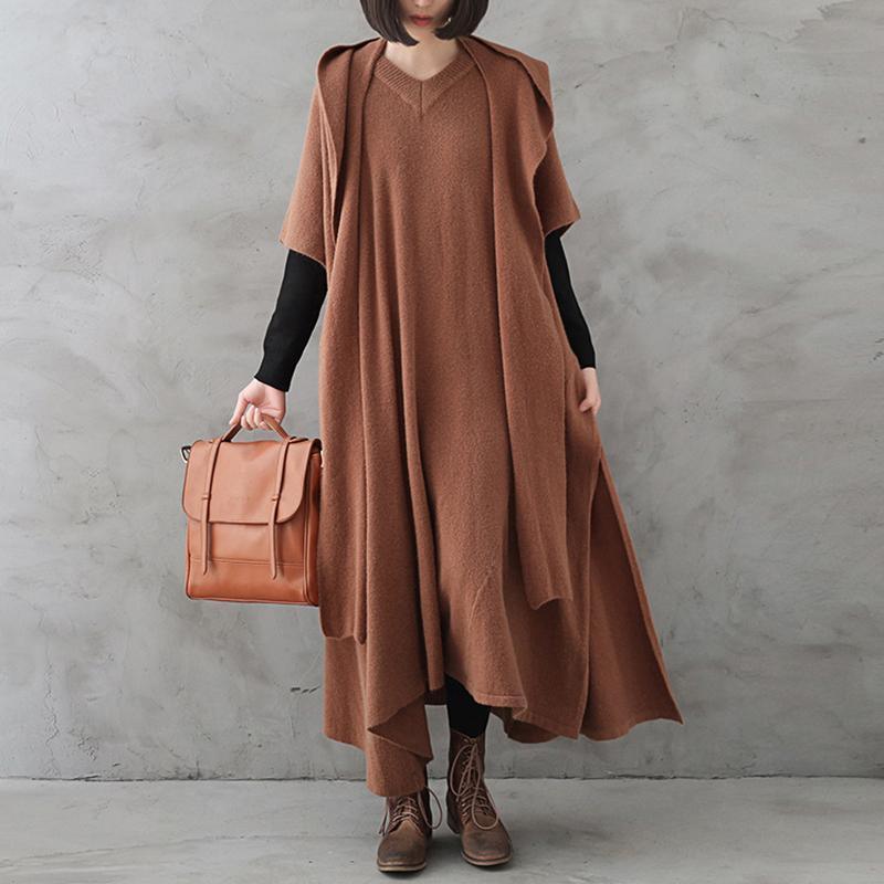 Short Sleeve Pure Color Knit Dress