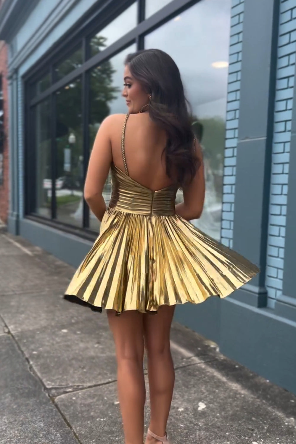 Silver Homecoming Dresses A Line Halter Short Cocktail Dresses
