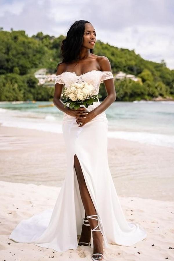 Simple Summer Beach Beach Wedding Dresses With Lace
