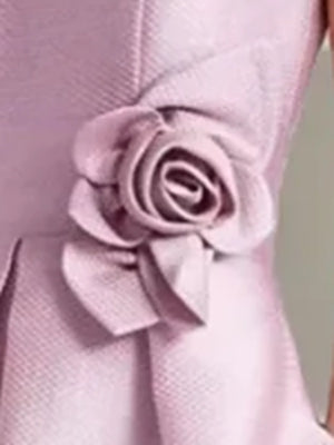 Sleeveless A Line Scoop Asymmetrical Mother of the Bride & Groom Dress with Floral Details