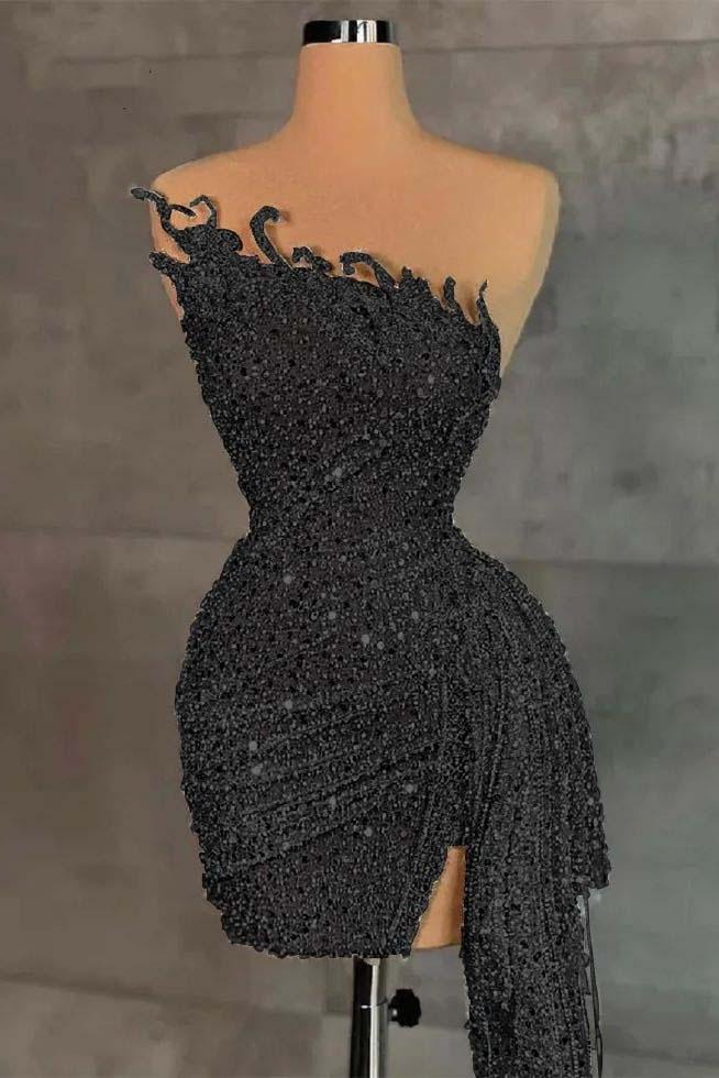 Sleeveless Beading Pleated Short Homecoming Dress With Ruffles