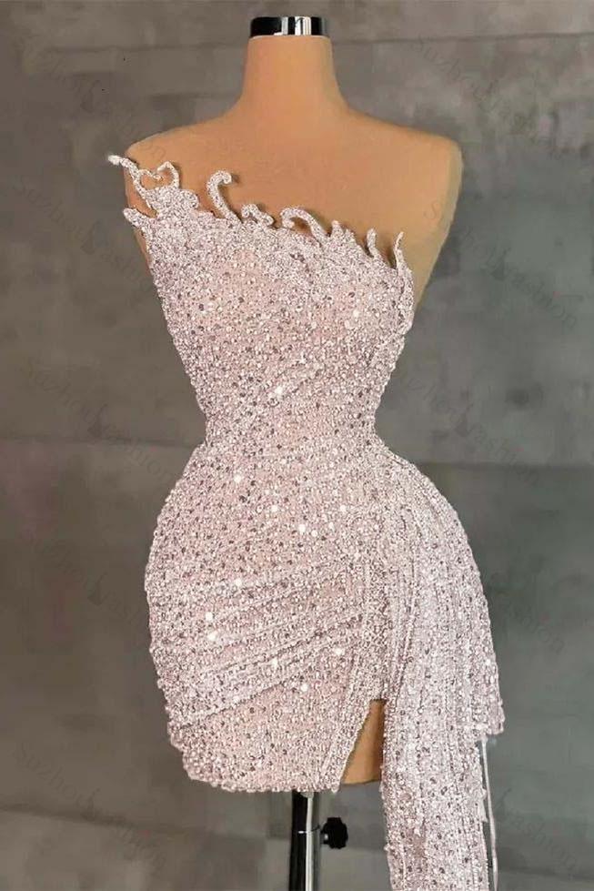 Sleeveless Beading Pleated Short Homecoming Dress With Ruffles