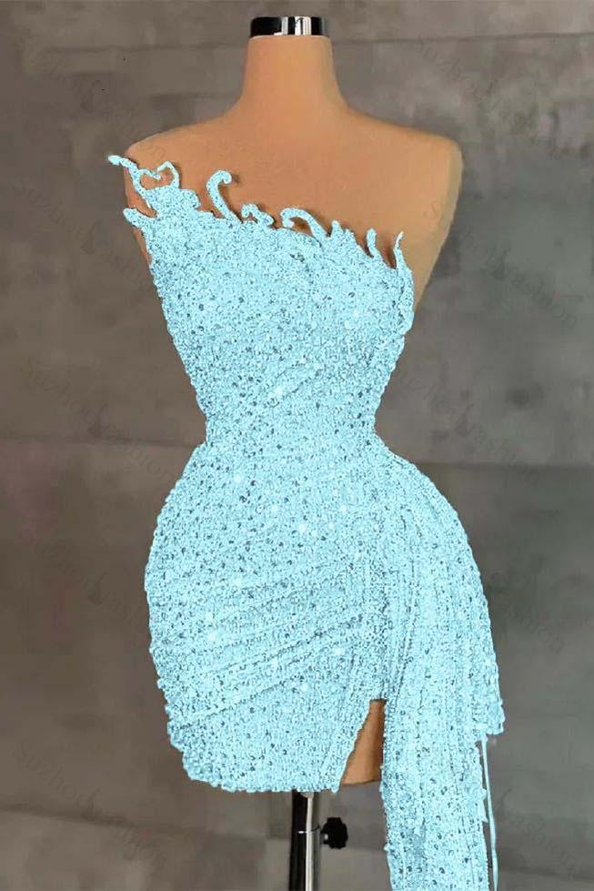 Sleeveless Beading Pleated Short Homecoming Dress With Ruffles