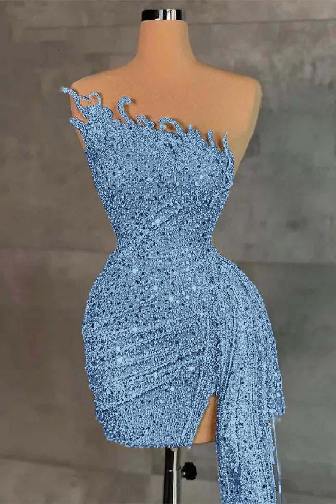 Sleeveless Beading Pleated Short Homecoming Dress With Ruffles