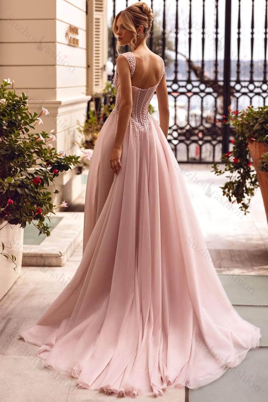 Sleeveless Straps Sweetheart Long Evening Formal Dress With Appliques