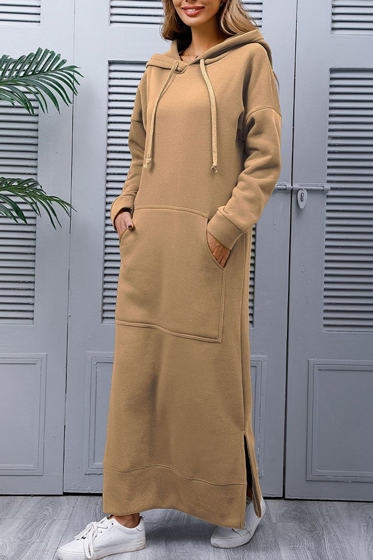 Xara Elevated Hoodie Dress with a Slit Hem Boutique Collection
