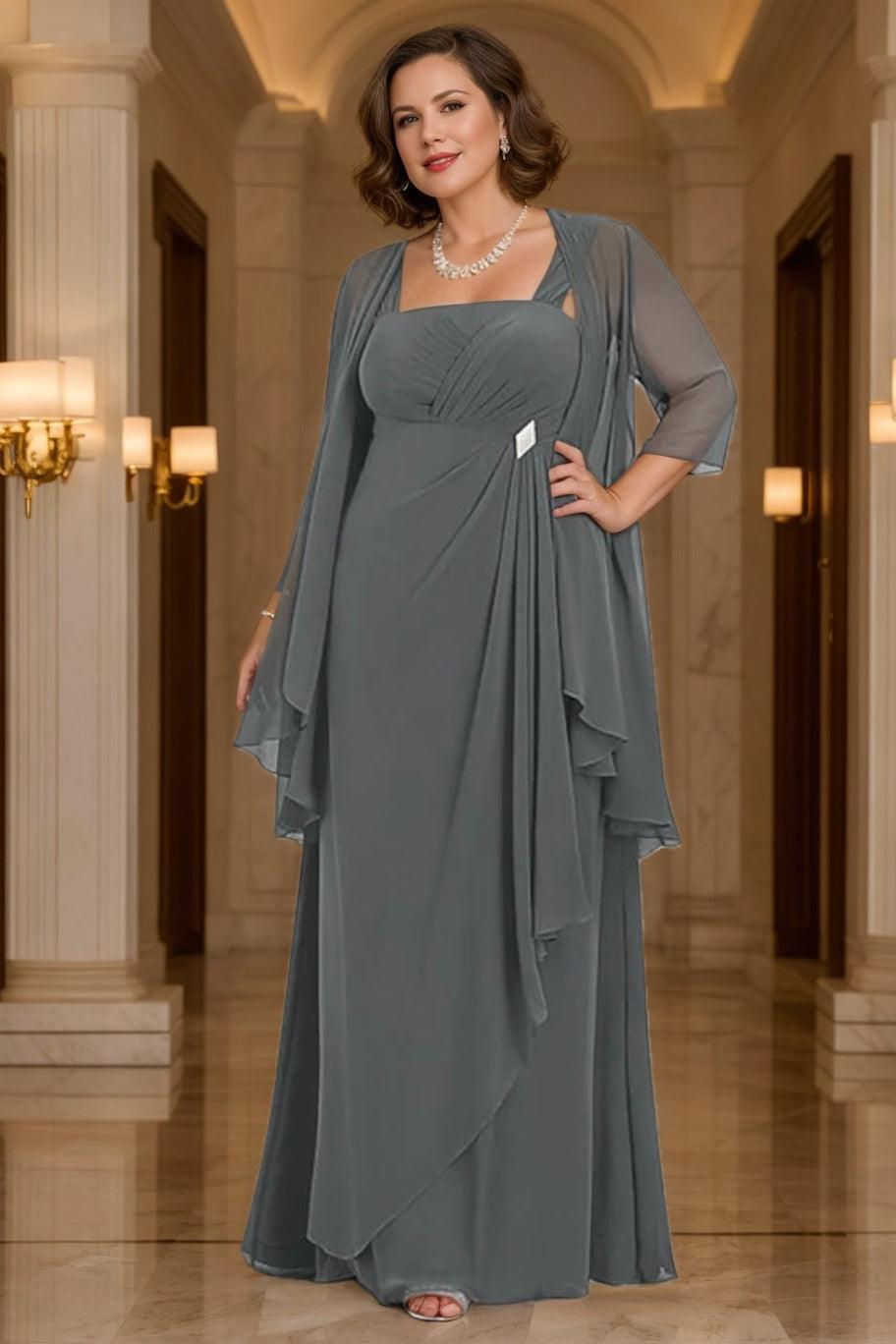 Spaghetti Strap A Line Mother of the Bride Dress with Jacket