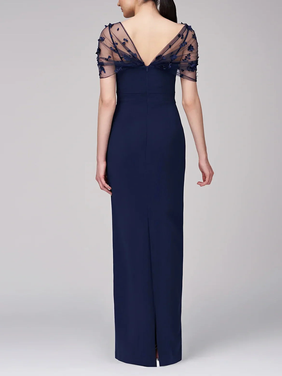 Spaghetti Strap Sleeveless Long Mother of the Bride Gown with Watteau Train