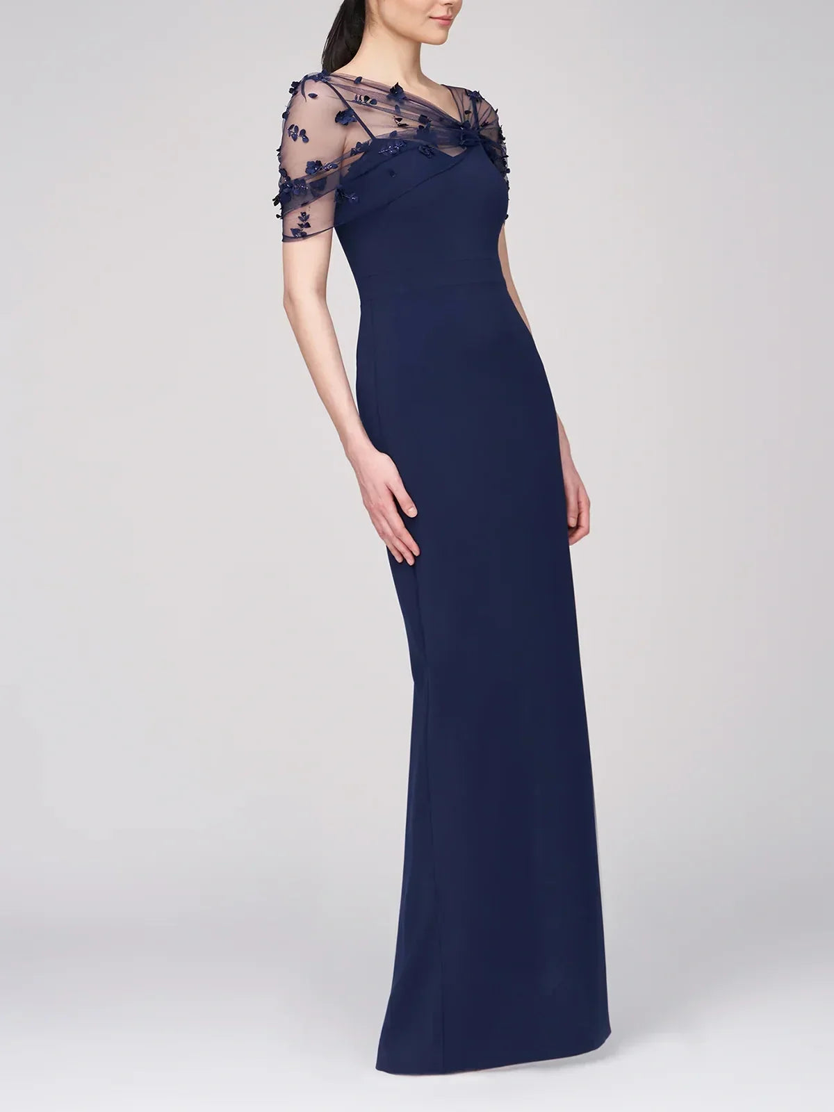 Spaghetti Strap Sleeveless Long Mother of the Bride Gown with Watteau Train