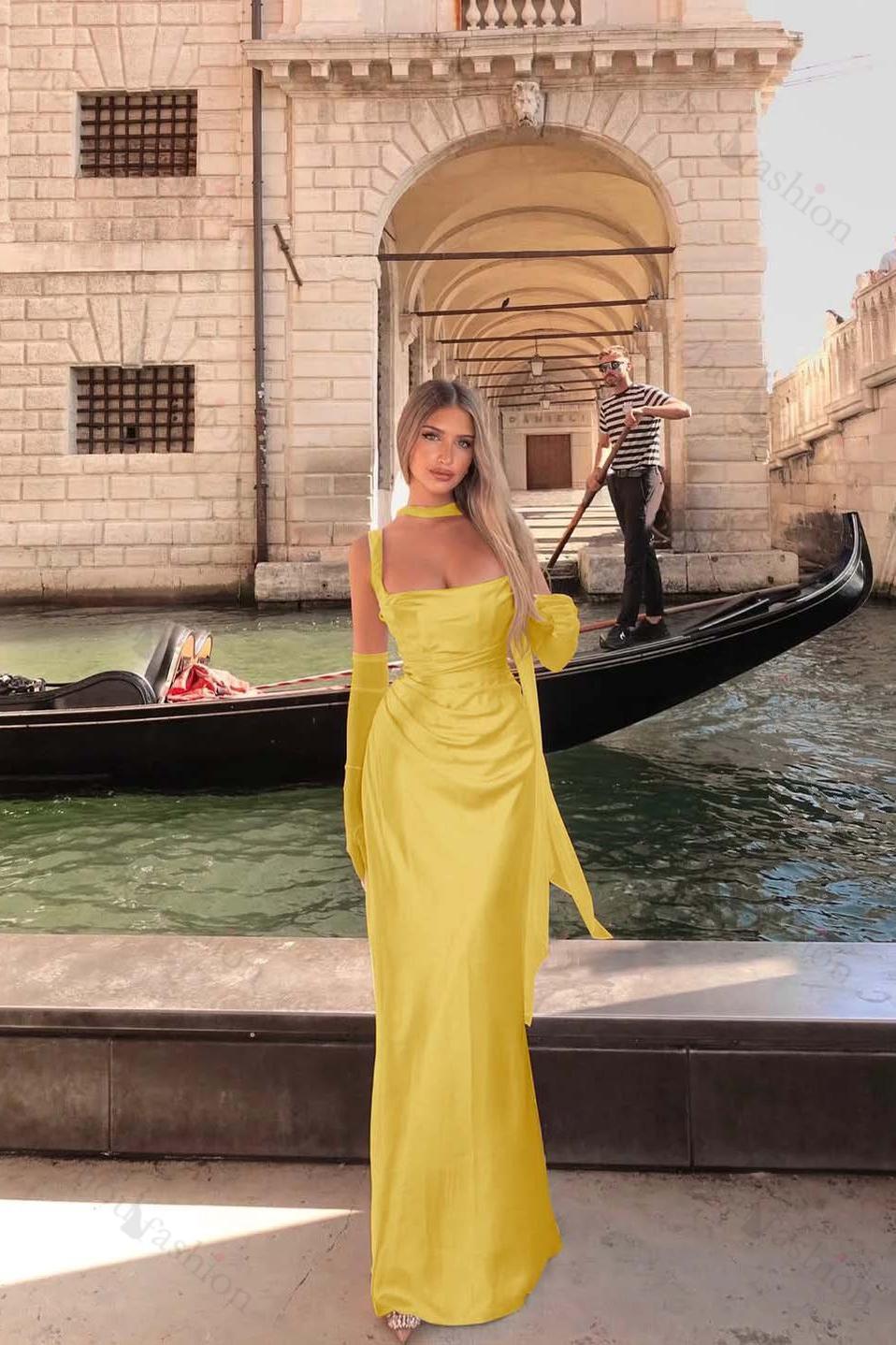 Spaghetti Strap Sleeveless Long Mermaid Evening Formal Dress