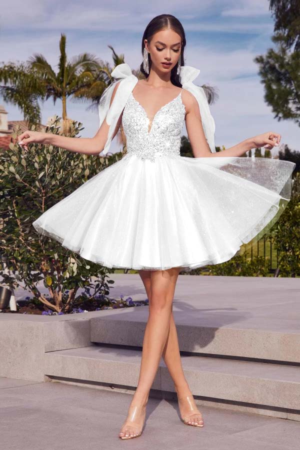 Spaghetti Strap Sleeveless Short Homecoming Dress With Appliques
