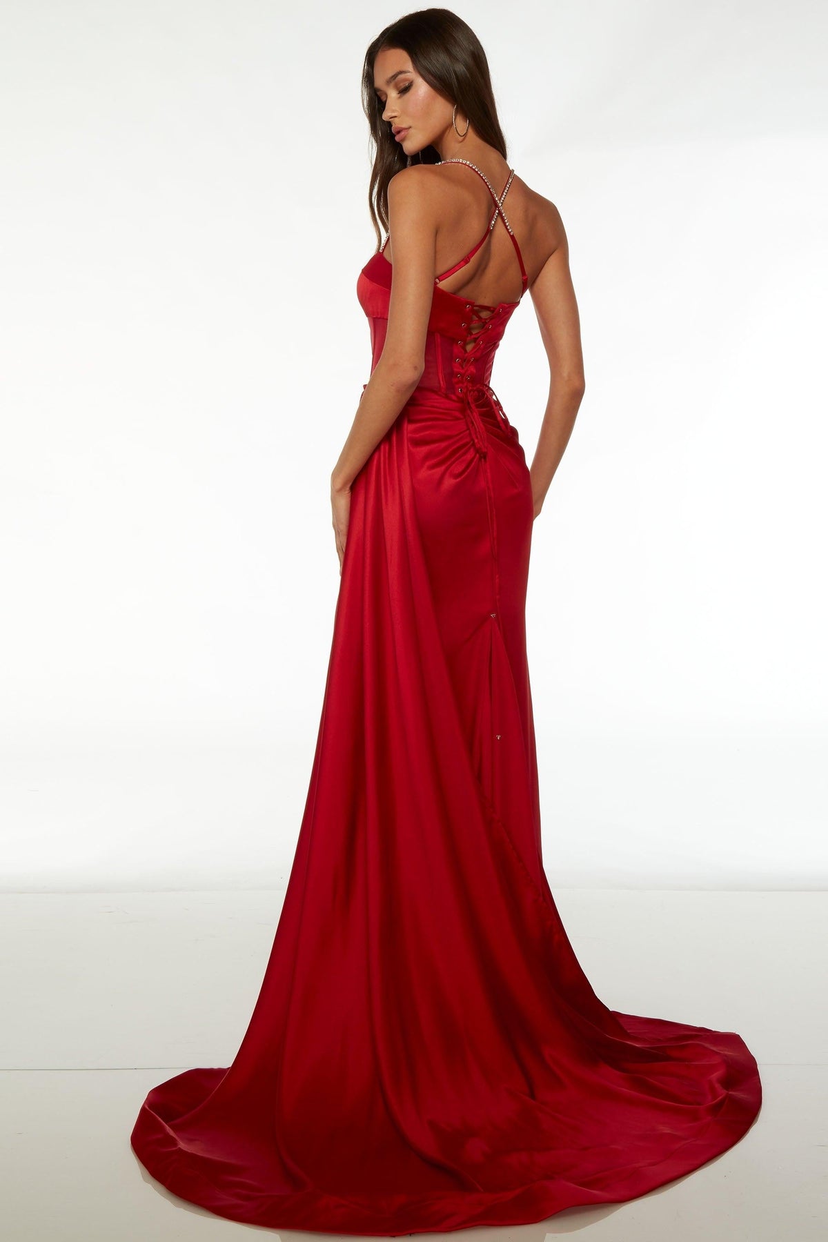 Spaghetti Straps Prom Dress Evening Formal Dress With High Slit
