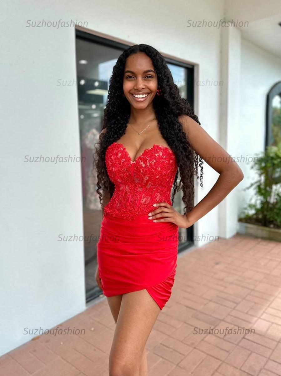 Suzhoufashion Sparkly Sequins Sweetheart Bodycon Homecoming Dress