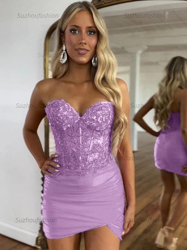 Suzhoufashion Sparkly Sequins Sweetheart Bodycon Homecoming Dress
