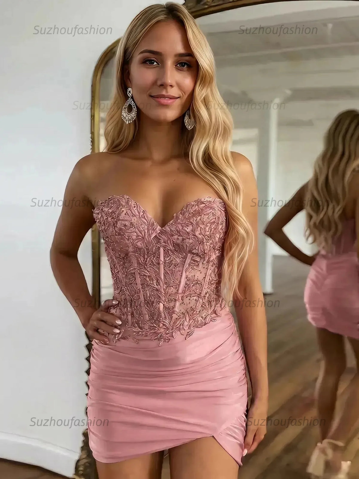 Suzhoufashion Sparkly Sequins Sweetheart Bodycon Homecoming Dress