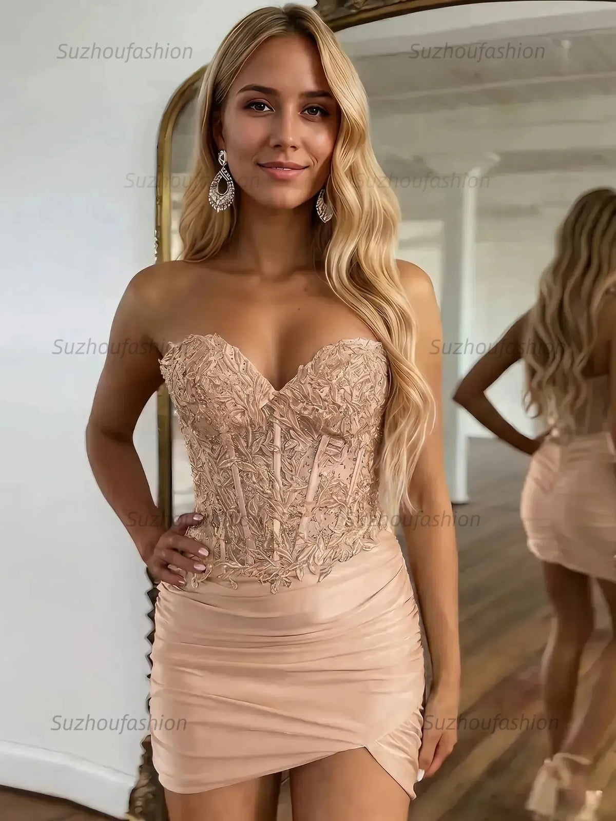Suzhoufashion Sparkly Sequins Sweetheart Bodycon Homecoming Dress